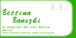 bettina banszki business card